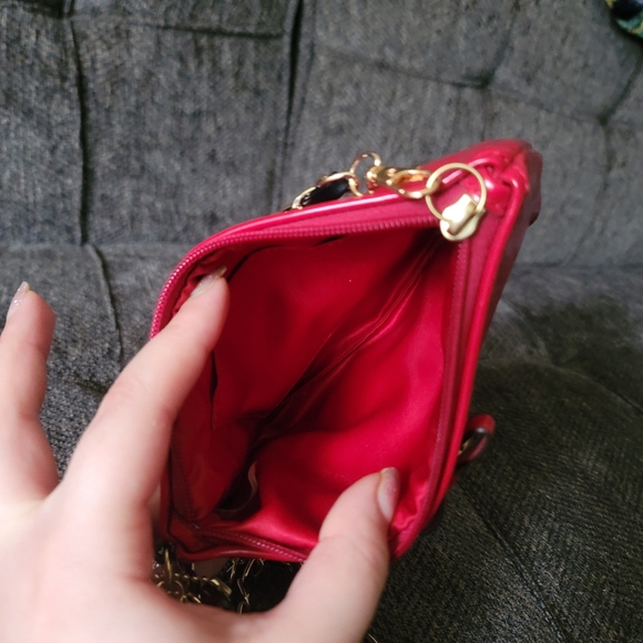 Coach Red Patent Leather Heart Charm Wristlet - Picture 11 of 14